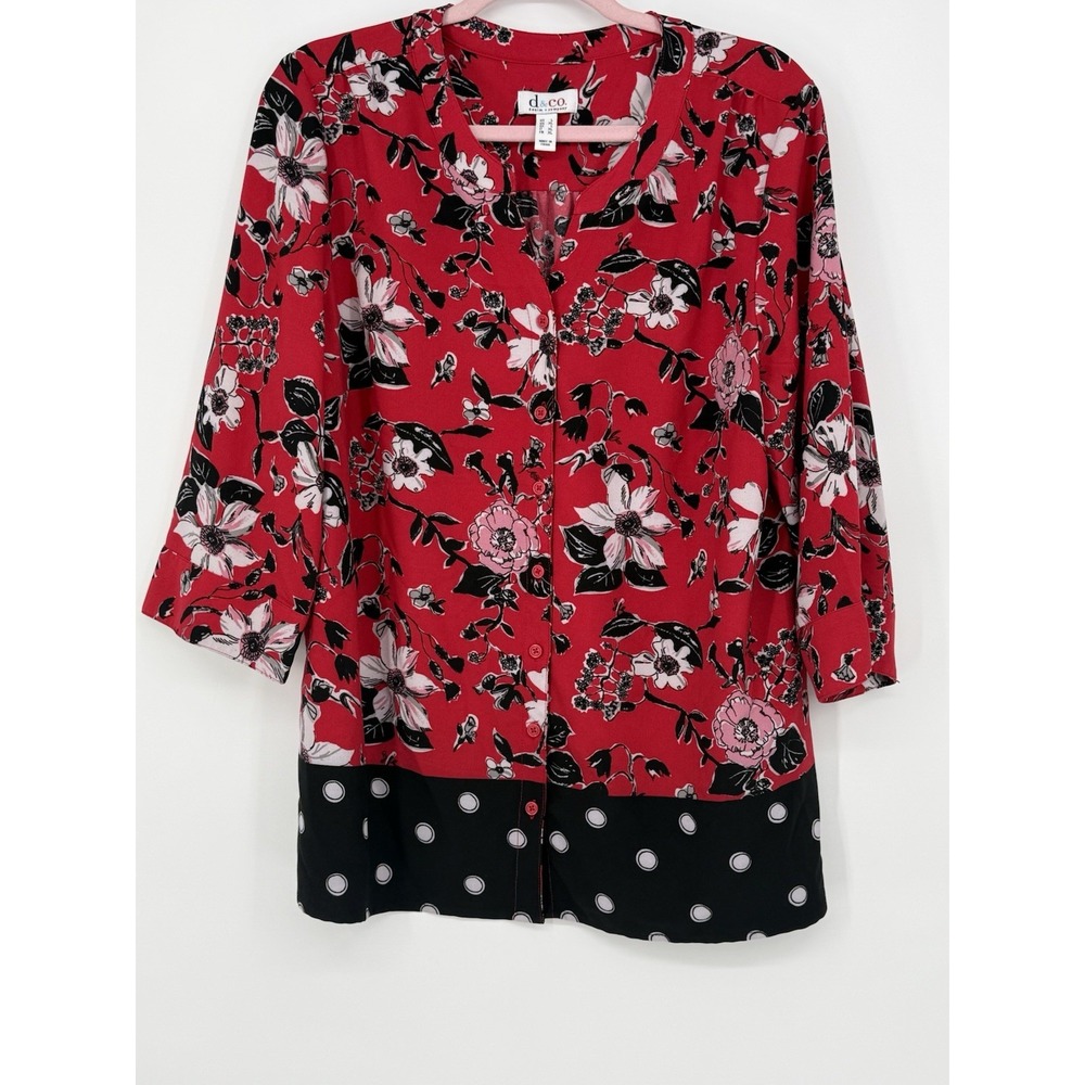D&CO Women's 3/4 Sleeve Top Large